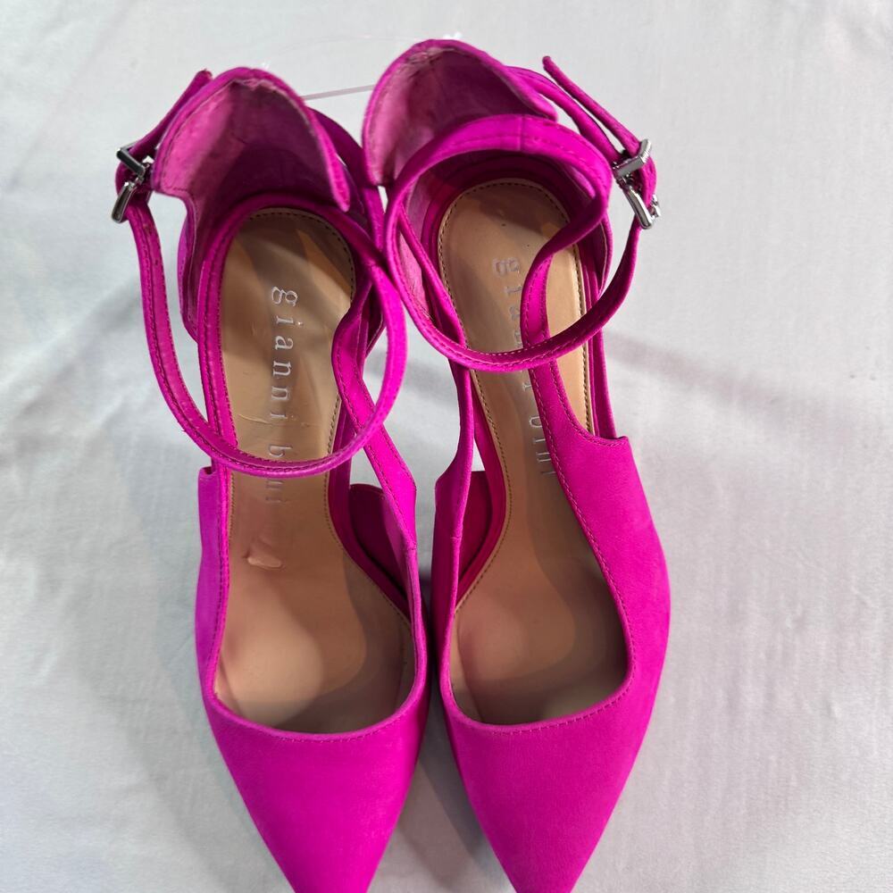 Gianni Bini Hula Tiera Pink Ankle Wrap Heels Womens 8.5M Pointed Toe View 5